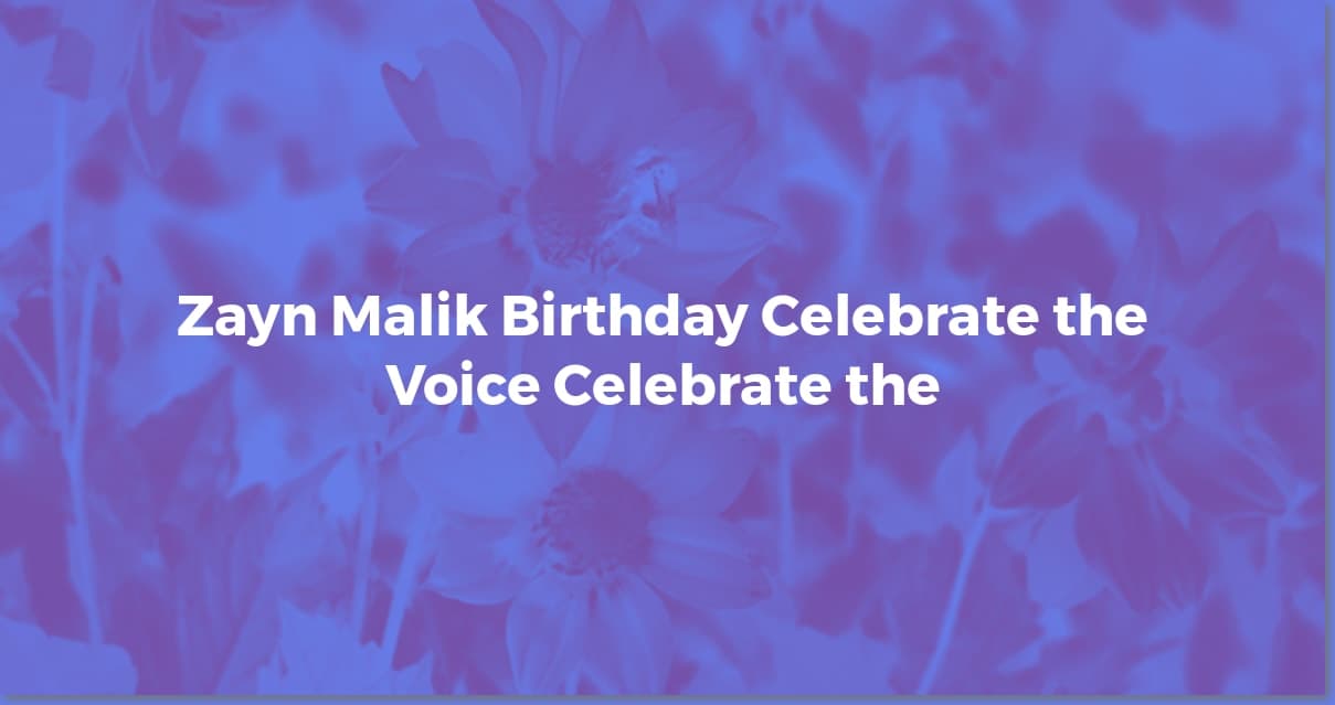 Happy Birthday Zayn! A Look Back at His Incredible Journey